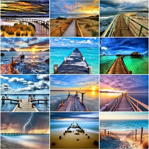 EverShine Diamond Painting Bridge Diamond Mosaic Landscape Rhinestones Art Home Decoration Cross Stitch Bead Embroidery Handmade