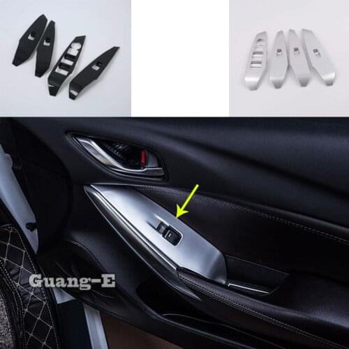 Car Sticker Inner Door Window Glass Switch Panel Cover Trim Lift Frame Armrest Handrail For Mazda6 Mazda 6 Atenza 2017 2018 2019