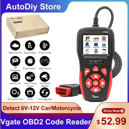 VR800 Automotive Multi-Function Auto Code Reader OBD2 Car Scanner Diagnostic Tools PK KW850 Multi-Languages ELM 327 For All OBD2