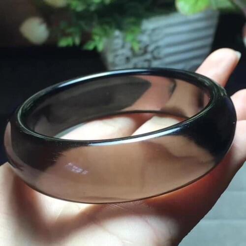 Free shipping Natural Ice Black Obsidian stone Bangle AAA Inner Diameter