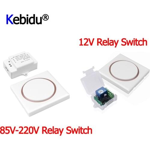 433Mhz Wireless Remote Control Switch Lamp Light LED Bulb Wireless Switch RF Controller With DC 12V AC 220V 85V 86 Panel White