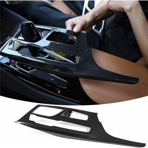 Car Central Armrest Gear Shift Panel Cover Trim for BMW 5 6 Series 2018 ABS Automobile Console Navigation Frame Decoration Strip