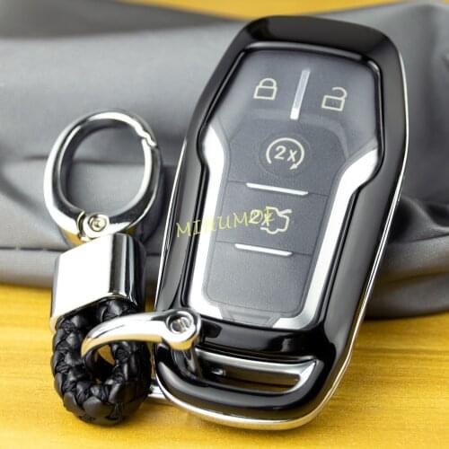 Smart Car Key Chain Fob Case Cover Ring For Ford Fusion F150 Explorer Mustang Edge Mondeo Lincoln MKZ MKC MKX Black