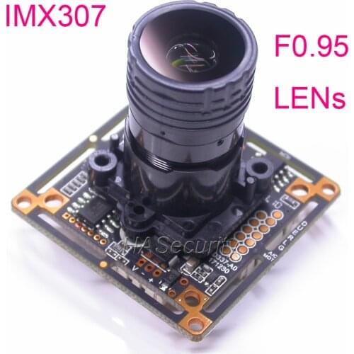 Color Night Vision F0.95 StarLight LENs AHD-H (1080P) 1/2.8" Sony STARVIS IMX307 NVP2441 CCTV camera PCB board module +OSD cable