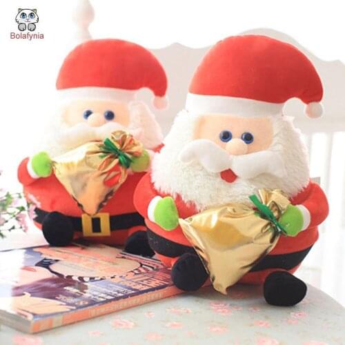 BOLAFYNIA Children Plush Stuffed Toy Santa Claus money bag Baby Kids Toy for Christmas Birthday gift
