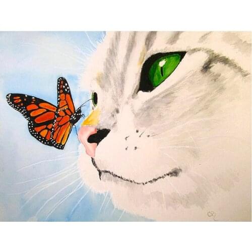 DIY Diamond Embroidery Butterfly and cat Patterns 5D Square round Diamond Mosaic Handmade Diamond Painting Cross Stitch Kits