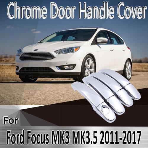 For Ford Focus 3 MK3 MK3.5 2011~2017 2012 2013 Styling Stickers Decoration Chrome Door Handle Cover paint Refit Car Accessories