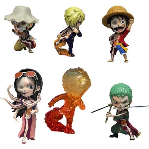 Bandai Original ONE PIECE Semi-anatomical Model Anime Figures Luffy Zoro Sanji PVC Action Figure Doll Toys Kids Gifts Collection