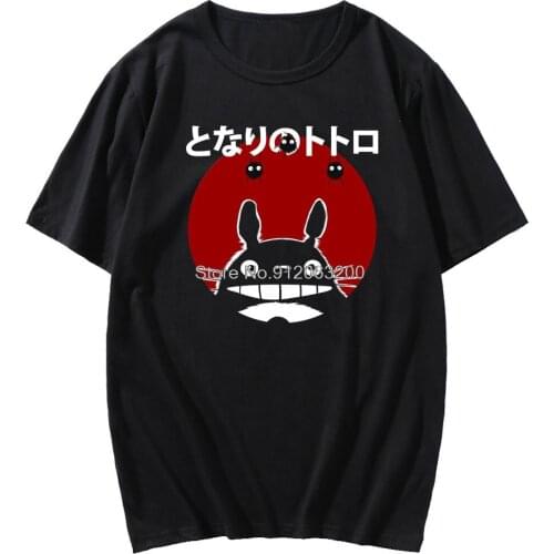 T-shirt Anime My Neighbor Totoro Ghibli Print T-shirt Harajuku Style Summer Unisex Loose Round Neck T-shirt Male short-sleeved T
