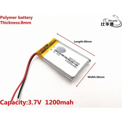Good Qulity 3.7V,1200mAH,803048 Polymer lithium ion / Li-ion battery for TOY,POWER BANK,GPS,mp3,mp4