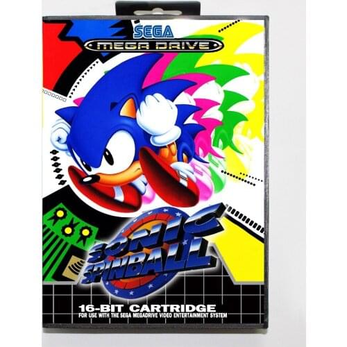 Sonic spinball 16 bit SEGA MD Game Card With Retail Box For Sega Mega Drive For Genesis