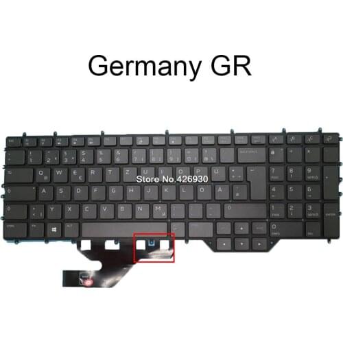 Laptop Keyboard For DELL For Alienware M17 R3 P45E Germany GR black with backlit new