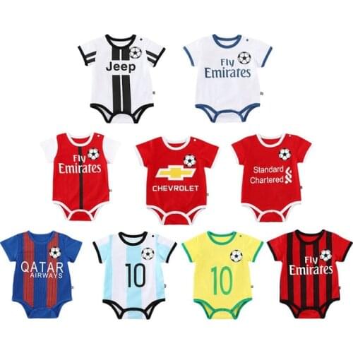 Baby Clothes Football Romper Onesie Short Soccer Uniform Boy Girls Baby Costume Outfit Sport Baby Rompers