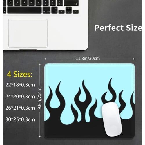 Black Flames Mouse Pad DIY Print Black Flame Flames Fire Music Red White Funny Logo Movie Rap Witch