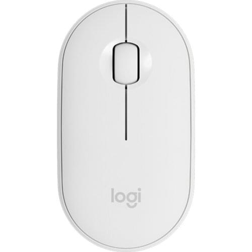 Logitech Pebble Cobblestone Shape Thin 3-keys 1000DPI Mute Wireless Bluetooth Optical Mouse, Wireless Range: 10m