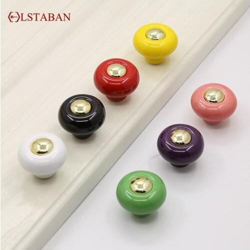 LSTABAN Ceramic Zinc Alloy Furniture Cabinet Wardrobe Single Hole Wine Cabinet Drawer Cabinet Shoe Cabinet Sliding Door Handle
