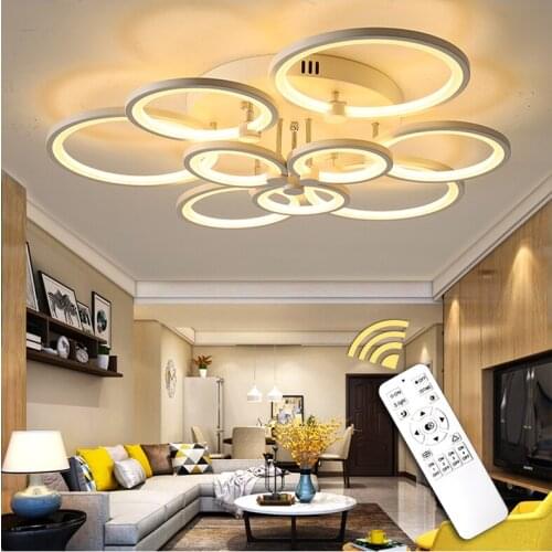 White&Black Modern LED Chandelier Lustre For Living Room Light Bedroom Dining room Acrylic Ceiling Chandelier Lighting Luminaire