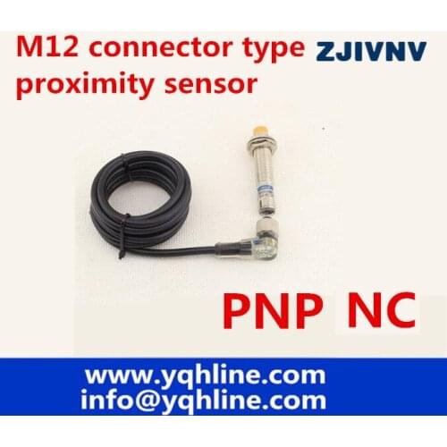 M12 cylinder connector type non-flush PNP NC DC 3 wires proximity inductive sensor normally close proximity switch distance 4mm