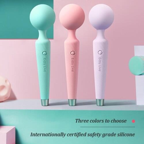 AV Big head massage stick Bendable silicone g spot clitoris stimulator flapping Magic Wand Adult Sex Toys For Women Vibrator