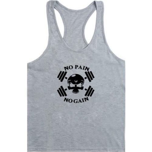 Fitness Brand Clothing Men 's Quick-Drying Muscle Shirt Skull Printing Sleeveless Vest Longitudinal Beam Bodybuilding