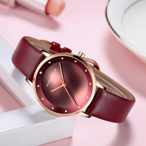 MINI FOCUS Fashion Casual Watches Women 2020 Luxury Leather Strap Watch for Lady Woman Simple Waterproof Quartz Wristwatch Girls