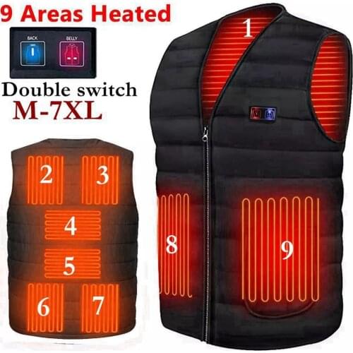 Men Autumn winter Smart heating Cotton Vest USB Infrared Electric Heating Vest Women Outdoor Flexible Thermal Winter Warm Jacket