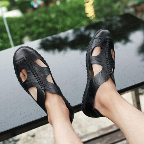 Sandals-men Sandalia Rasteira Summer Sandals Men Leather Sandali Uomo Sandale Ete Homme Masculino Sandales Cuir En Cuire Sport