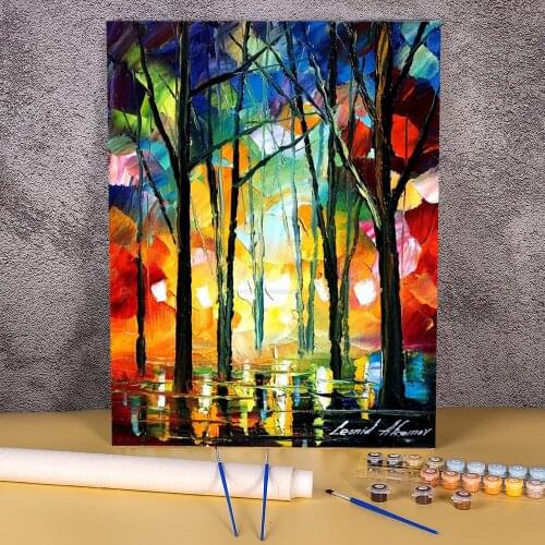 Oil Painting Style Glows Paint By Numbers Kit Acrylic Paints 50*70 Canvas Painting Loft Wall Picture Crafts Adults Drawing