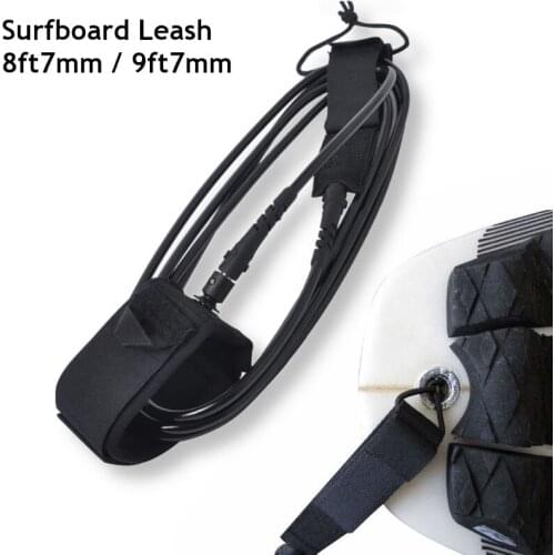 New Arrival surfboard leash 8ft7mm 9ft7mm 10ft Double swviels straight leash with Polyurethane Nylon for boat accessories marine