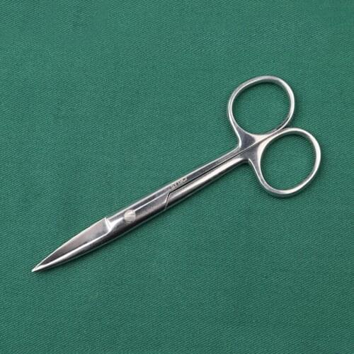 Customized Surgical Stainless Steel Scissors Double Eyelid Practice Tool Straight Tip Curved Tip Scissors Beauty Plastic Surgery