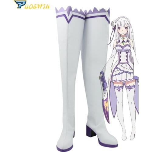 Re Zero kara Hajimeru Isekai Seikatsu Emilia Cosplay Boots Custom Made Shoes