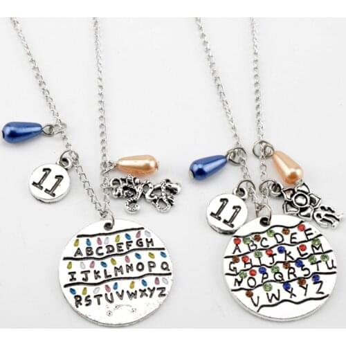English Alphabet Letters Pendant Necklace Stranger Things Necklace Friends Jewelry
