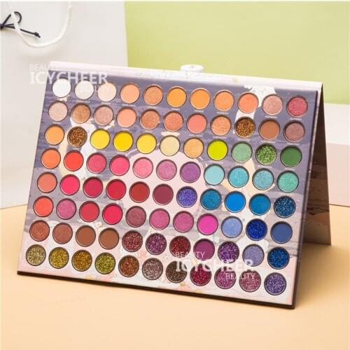 ICYCHEER Eyeshadow Palette Holographic Shiny Matte Glitter Pigment Eye Shadow Pallete Metallic Diamond Makeup Palette