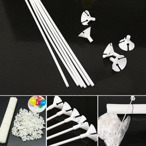 50Pcs Party Festival Wedding Appliance Plastic Balloon Holder Sticks and Cups