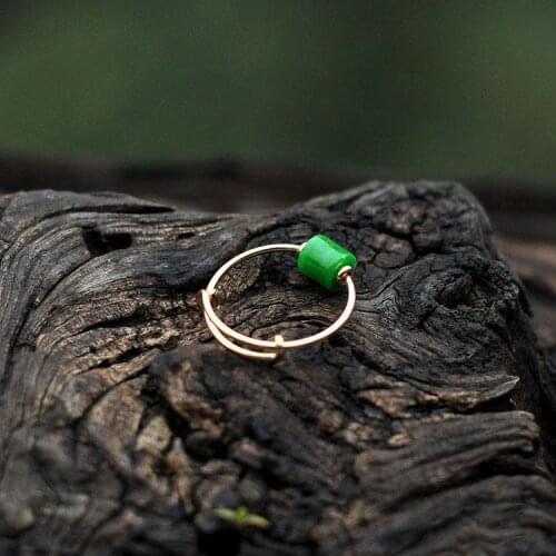 Natural Myanmar Jade Dried Sapphire S925 Sterling Silver Ring Rings Open Ice-like Inlaid Womens Mountain Ruler Handmade