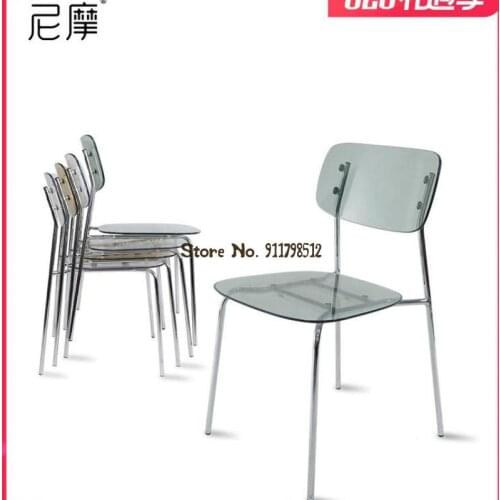Transparent chair ins plastic crystal chair acrylic dining chair net red photo clothing store makeup chair stackable