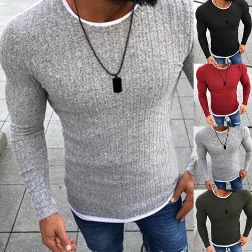 2021 Cotton Pullover V-neck Mens Sweater Fashion Solid Color High Quality Winter Slim Sweaters Men Color Block Knitwear S-5XL