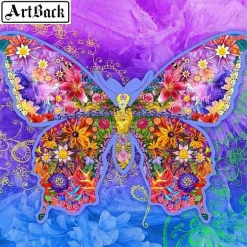 Sale 5d diy diamond painting butterfly flower picture full square drill diamond embroidery 3D crystal mosaic decoration kit