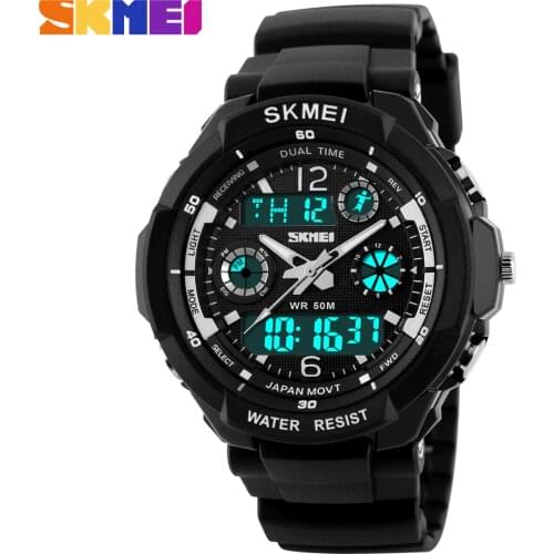 S-Shock Mens Military Watch For Men Sport Watch SKMEI Luxury Brand Analog Quartz And LED Digital Outdoor Waterproof Watches