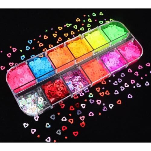 Resin Shaker Filler Hollow Love Heart Glitter Sequin Bling Bling Filling for Resin Craft Jewelry Tools UV Resin Pigment Nail Art