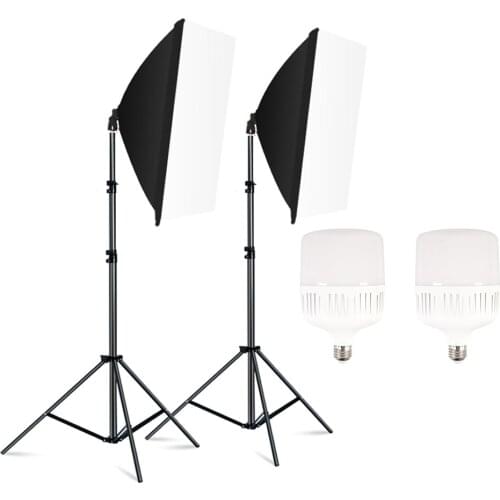 Photography Softbox Lighting Kit 50X70cm Soft Box With Tripod Professional Continuous Lighting System Photo Studio Equipment