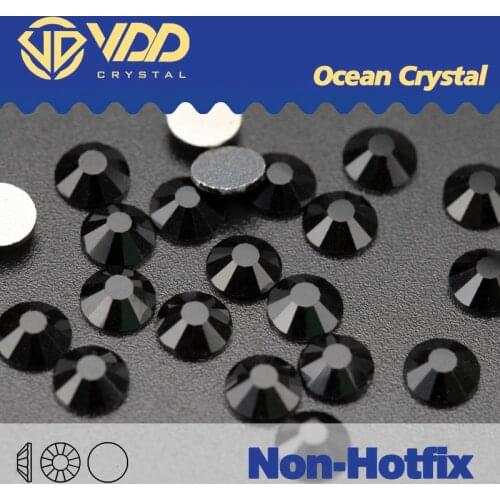 VDD Crystal Hot-Fix/Glue-On Rhinestones Nail Art Accessories Stones Wedding Dress Decoration Nail Stickers Nail Parts Jet 002