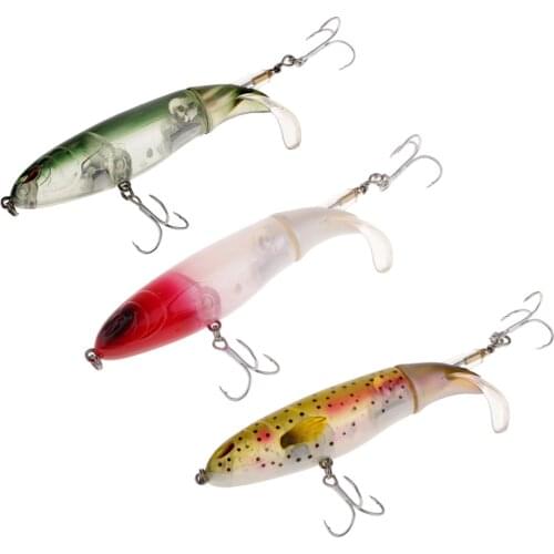 Whopper Popper Topwater Fishing Lure 14cm 39g Artificial Bait Hard Fishing Plopper Hook Soft Rotating Tail Fishing Tackle