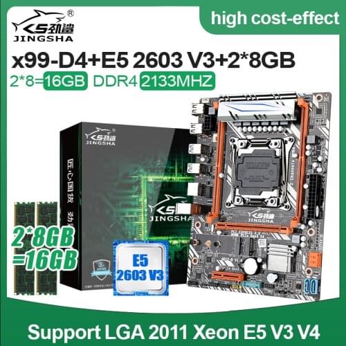 X99 D4 motherboard set With Xeon E5 2603 V3 LGA2011-3 CPU 2pcs X 8GB =16GB DDR4 2133MHz Memory