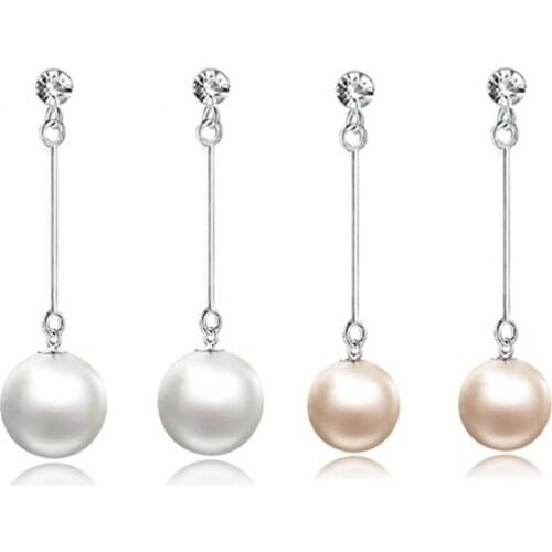 Wholesale Women 50 Pairs Freshwater Pearl Earrings Fashion 925 Sterling Silver Drop Earring White Real Pearl Wedding Jewelry
