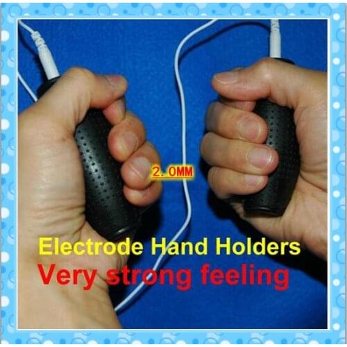 1 Pair Body Relax Massager Electrode Hands Holder For Tens Machine Pain Relief with cable