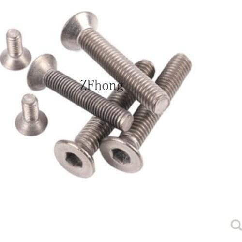 10PCS DIN7991 m2.5*4/5/6/8/10/12 TA2 titanium Flat hex socket countersunk head machine screw