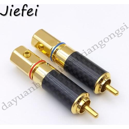 2-50pcs high quality Audiophile Copper 24K Gold Plated Rhodium Plated RCA Jack Plug Audio Video Adapter Connector