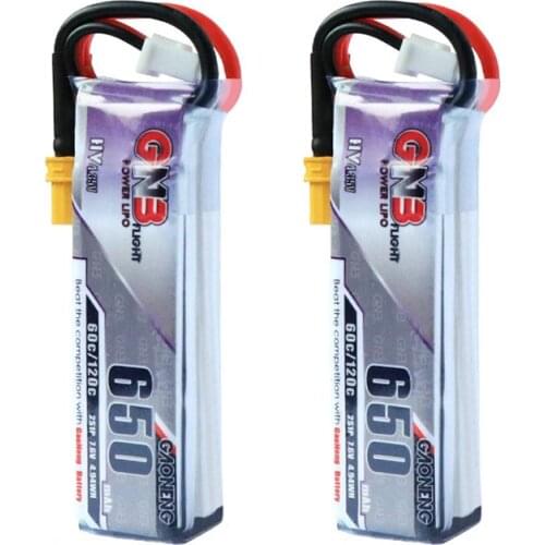 2/4PCS GaoNeng GNB 650mAh 2S 7.6V 60C/120C 4.35V LiHV battery JST XT30 Plug for Happymodel FPV Racing Cine Whoop BetaFPV Drone