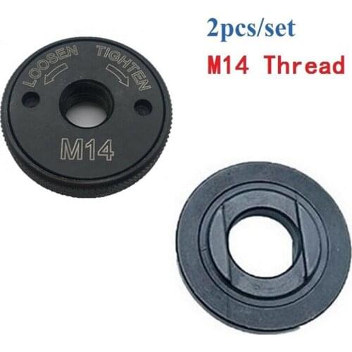 2pc M14 Quick-release Clamping Nut Angle Grinder Flange Nut For 14mm Spindle Thread Bottom Pressure Plate